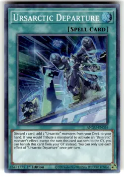 Yugioh! Ursarctic Departure - ANGU-EN036 - Super Rare - 1st Edition Near Mint, E - Image 1