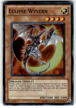 Yugioh Eclipse Wyvern SDDC-EN003 Super Rare NM Unlimited Edition - Image 1