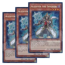 Yugioh - Aleister the Invoker x 3 - 1st Secret Rare NM - Free Holo Card - Image 1