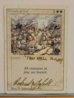 Mtg WRATH OF GOD MP Revised Edition Signed and Altered by Richard Garfield - Image 1