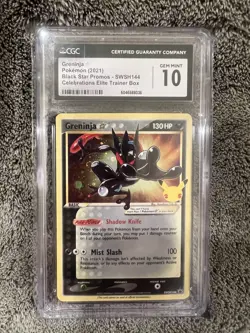 Pokemon Greninja Gold Star Celebrations ETB Holo Promo (CGC 10) (Swirl) - Image 1