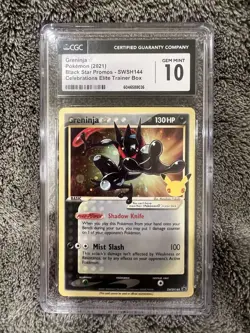 Pokemon Greninja Gold Star Celebrations ETB Holo Promo (CGC 10) (Swirl) - Image 2