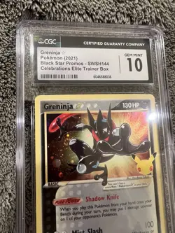Pokemon Greninja Gold Star Celebrations ETB Holo Promo (CGC 10) (Swirl) - Image 4