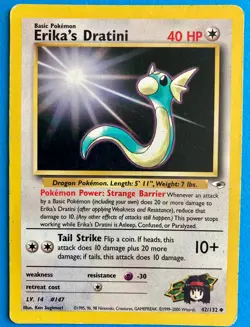 💥 Pokemon *Erika's Dratini* 42/132 Gym Heroes Near Mint 💥 Englisch - Image 1