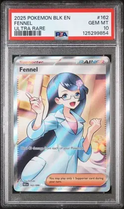 PSA 10, 2025 POKEMON BLK EN-BLACK BOLT FENNEL ULTRA RARE #162-086 - Image 1