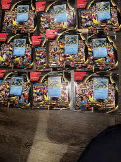 Pokemon TCG - Mega Evolution 3 Pack Blister - Lot of 10 - Golduck - Sealed - Image 1