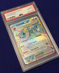 PSA 10 Vaporeon ex #23 Prismatic Evolutions 2025 Pokemon GEM MINT - Image 2