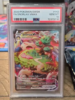 Pokemon Snorlax VMAX Card 142/202 PSA 10 Gem Mint - Image 1