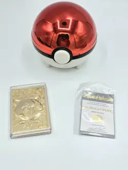Pokemon Jigglypuff 23K Gold Plated Burger King Promo Card 1999 w/ COA & Ball - Image 2
