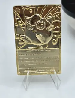 Pokemon Jigglypuff 23K Gold Plated Burger King Promo Card 1999 w/ COA & Ball - Image 4