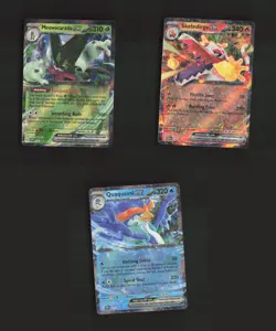 Pokemon MEOWSCARADA SKELEDIRGE QUAQUAVAL ex Paldea Promo SVP SET of 3 Holo Cards - Image 1