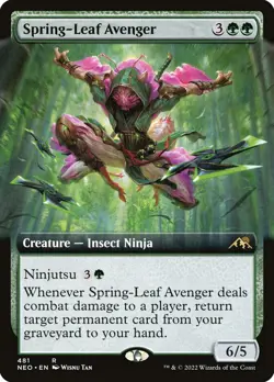 MTG Magic the Gathering Spring-Leaf Avenger (481/606) Kamigawa Neon Dynasty LP - Image 1