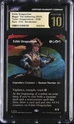 ESHKI DRAGONCLAW Tarkir: Dragonstorm Borderless Foil Rare CGC Pristine 10 MTG - Image 1