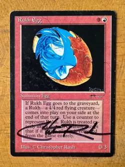 MTG Magic the Gathering - RUKH EGG - Arabian Nights - SIGNED by Christopher Rush - Image 1