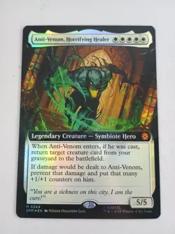 MTG Anti-Venom, Horrifying Healer Extended Art Foil Marvels Spider-Man Magic NM - Image 1