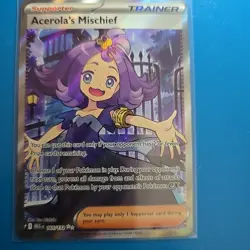 Acerola's Mischief Trainer Card Pokemon TCG Holo Supporter - Image 1