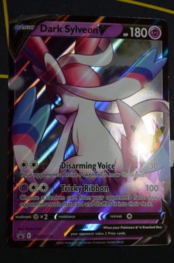 Pokemon TCG JUMBO DARK SYLVEON V SWSH134 Black Star Promo in a TOPLOADER - Image 1