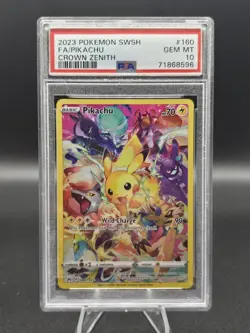 2023 Pokemon Crown Zenith Pikachu Full Art Secret Rare #160 PSA 10 GEM MINT - Image 1