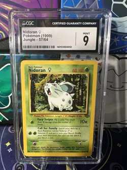 1999 Pokemon Jungle Nidoran #57/64 CGC 9 Mint - Image 1