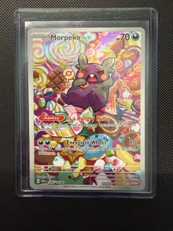 Morpeko Holo Pokemon Card 206/182 Sv04: Paradox Rift Mint Condition - Image 1