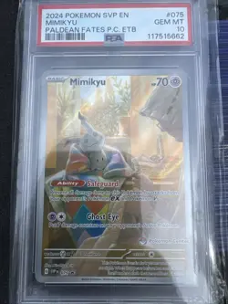 Mimikyu 075 Paldean Fates Pokemon Center Promo PSA 10 Gem Mint Pokemon Card - Image 1