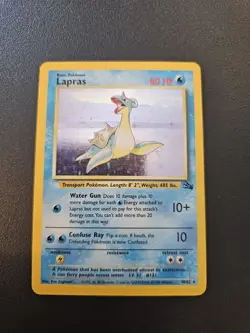 Pokemon TCG Lapras Fossil Holo Unlimited Rare Card 10/62 LP - Image 1