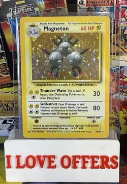 POKEMON BASE MAGNETON HOLO FOIL CARD #9 HOLOGRAM C STORE MORE RARE #1 BASE - Image 1