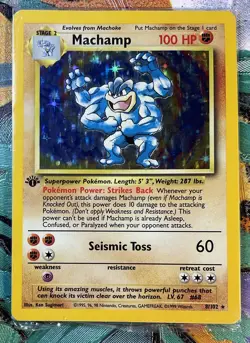 POKEMON 1st EDITION MACHAMP HOLO FOIL HOLOGRAM CARD #8 ORIGINAL PACKAGING #3 - Image 3