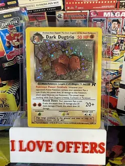 RARE POKEMON TEAM ROCKET DARK DUGTRIO CARD #6 HOLO FOIL HOLOGRAM CSTORE MORE - Image 1