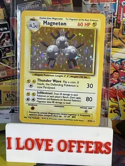 POKEMON BASE MAGNETON HOLO FOIL CARD #9 HOLOGRAM BASE C STORE MORE RARE #2 - Image 1