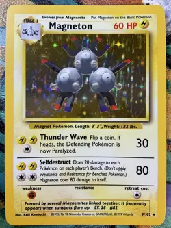POKEMON BASE MAGNETON HOLO FOIL CARD #9 HOLOGRAM BASE C STORE MORE RARE #2 - Image 3