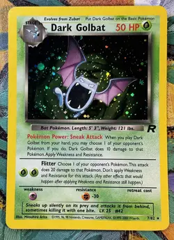 POKEMON TEAM ROCKET DARK GOLBAT CARD #7 HOLO FOIL HOLOGRAM RARE C STORE MORE #1 - Image 3
