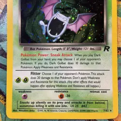 POKEMON TEAM ROCKET DARK GOLBAT CARD #7 HOLO FOIL HOLOGRAM RARE C STORE MORE #1 - Image 5