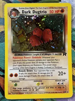 POKEMON TEAM ROCKET DARK DUGTRIO CARD #6 HOLO FOIL HOLOGRAM RARE READ ORIGINAL - Image 3