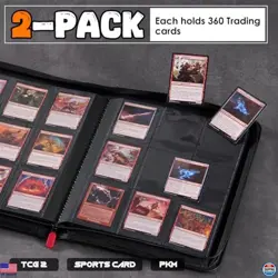 ProCase 2-Pack Trading Card Binder - Holds 360 Cards, 9 Pockets, Zipper Album - Image 2