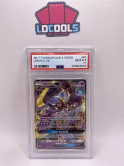 PSA 10 GEM MINT 2017 Pokemon LUNALA GX 66/149 Ultra Rare Sun & Moon Base Set - Image 1