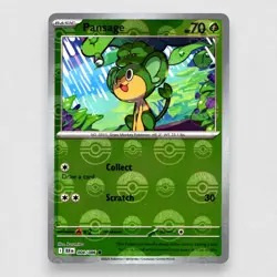 Pansage (Poke Ball Pattern) 004/086 SV: Black Bolt Holo Common Pokemon TCG NM - Image 1
