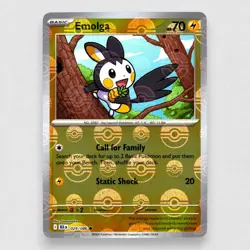 Emolga (Poke Ball Pattern) 029/086 SV: Black Bolt Holo Common Pokemon TCG NM - Image 1