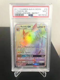 Pokemon Raichu GX Rainbow 2017 Shining Legends 75/73 PSA 9 - Image 1