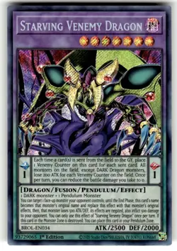 Yugioh! Starving Venemy Dragon - BROL-EN034 - Secret Rare - 1st Edition NM - Image 1