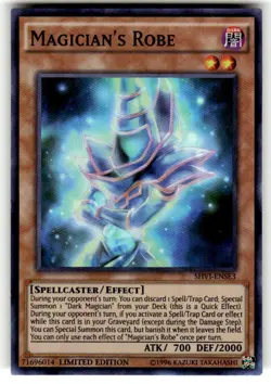 Yugioh Magician’s Robe SHVI-ENSE3 Super Rare Limited Edition NM - Image 1