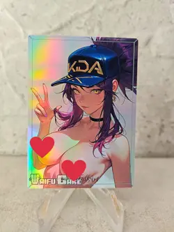Akali Trading Card Waifu Goddess Story Anime Girl holo Karte Manga Full Art - Image 1