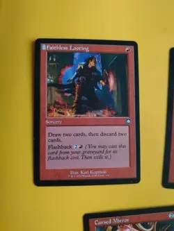 Faithless Looting, Abrade,Cursed Mirror MTG x3 red Card. - Image 3