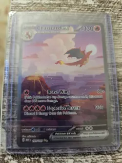 Charizard EX Pokemon Card 330 HP, Brave Wing, Explosive Vortex - Image 1
