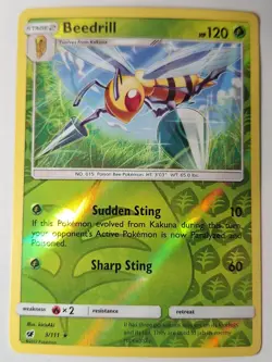 Beedrill 3/111 Crimson Invasion Reverse Pokemon Holo Foil Nice! - Image 1