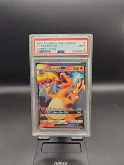 2019 Pokemon Sun & Moon Hidden Fates Charizard GX PSA 9 Mint Card 9 /68 - Image 1
