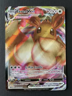 Pokemon TCG Eevee VMAX SWSH087 Shining Fates Black Star Promo Card NM Condition - Image 1