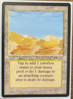 Desert NM- Campfire Mirage Variant Arabian Nights- VTG MTG Magic the Gathering - Image 1