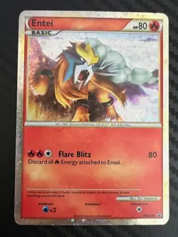 Pokemon TCG HeartGold SoulSilver Promos Entei HGSS20 Holo Rare DMG - Image 1