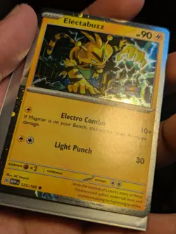 1x🌀 "Mew Tail" SWIRL Electabuzz 125/165 HD Holo 151 Pokemon - Image 2